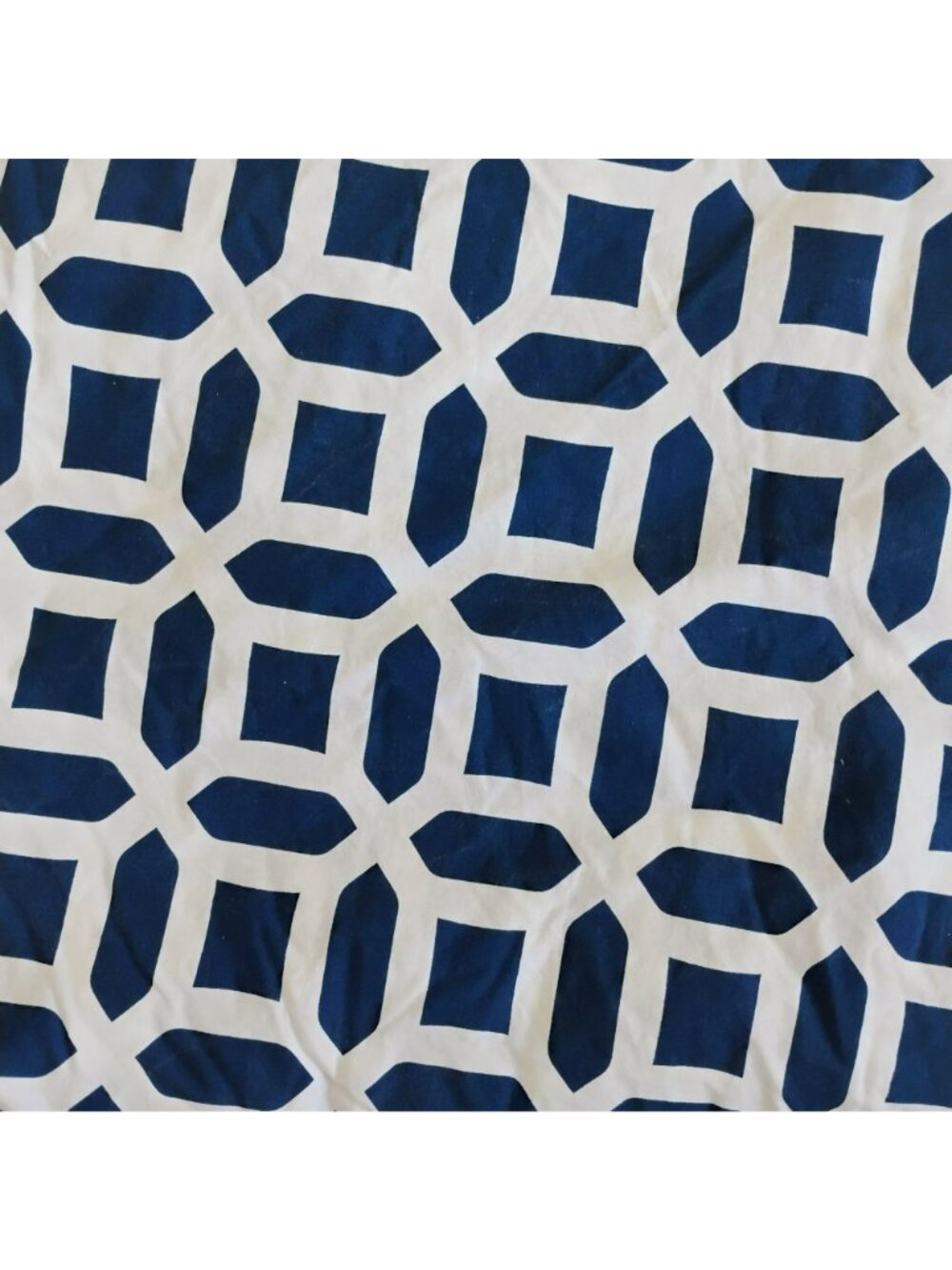 Pottery Barn Teen Peyton Geometric Queen Duvet Cover & 2 Pillow Shams Blue White - Picture 2 of 7